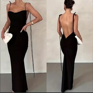 Boho open back bodycon maxi dress